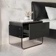 Sleek Smart Nightstand with Acrylic Base and Motion Sensor LED Lighting